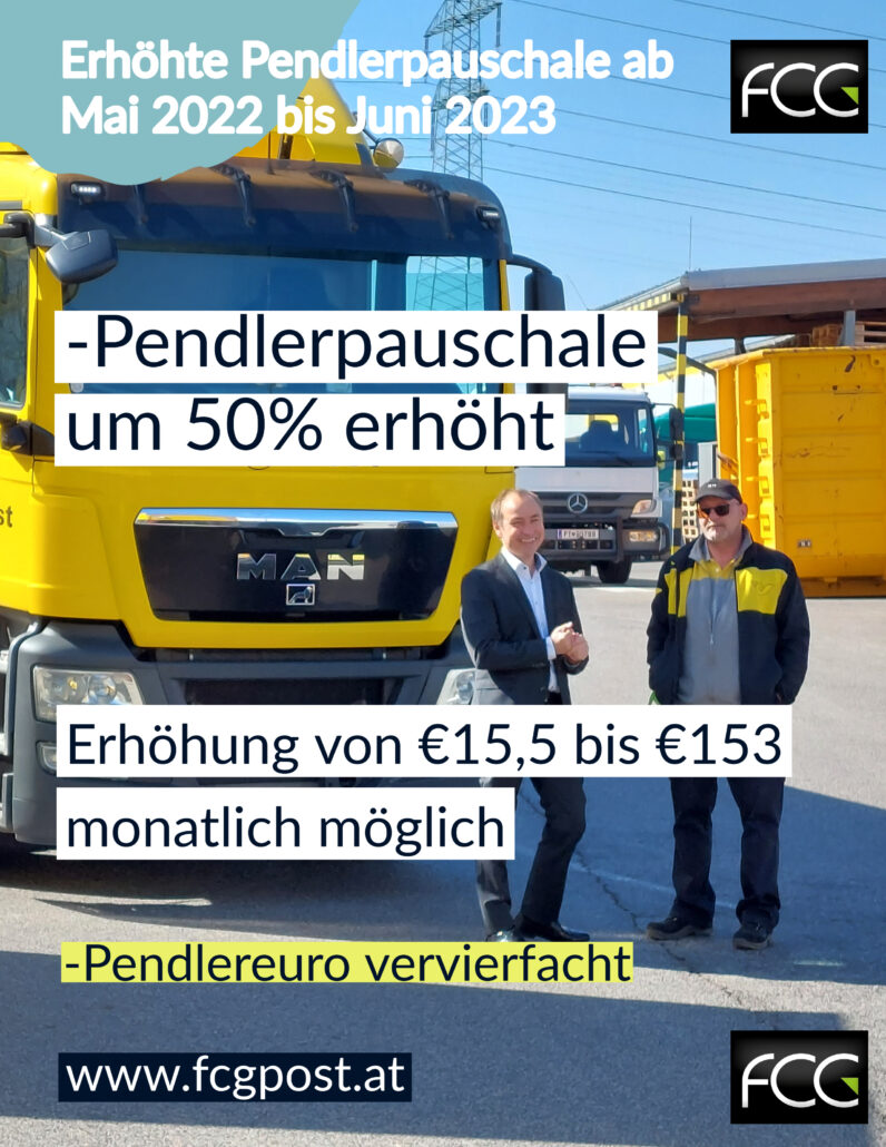  Foto zu Höheres Pendlerpauschale ab Mai – FCG Post 